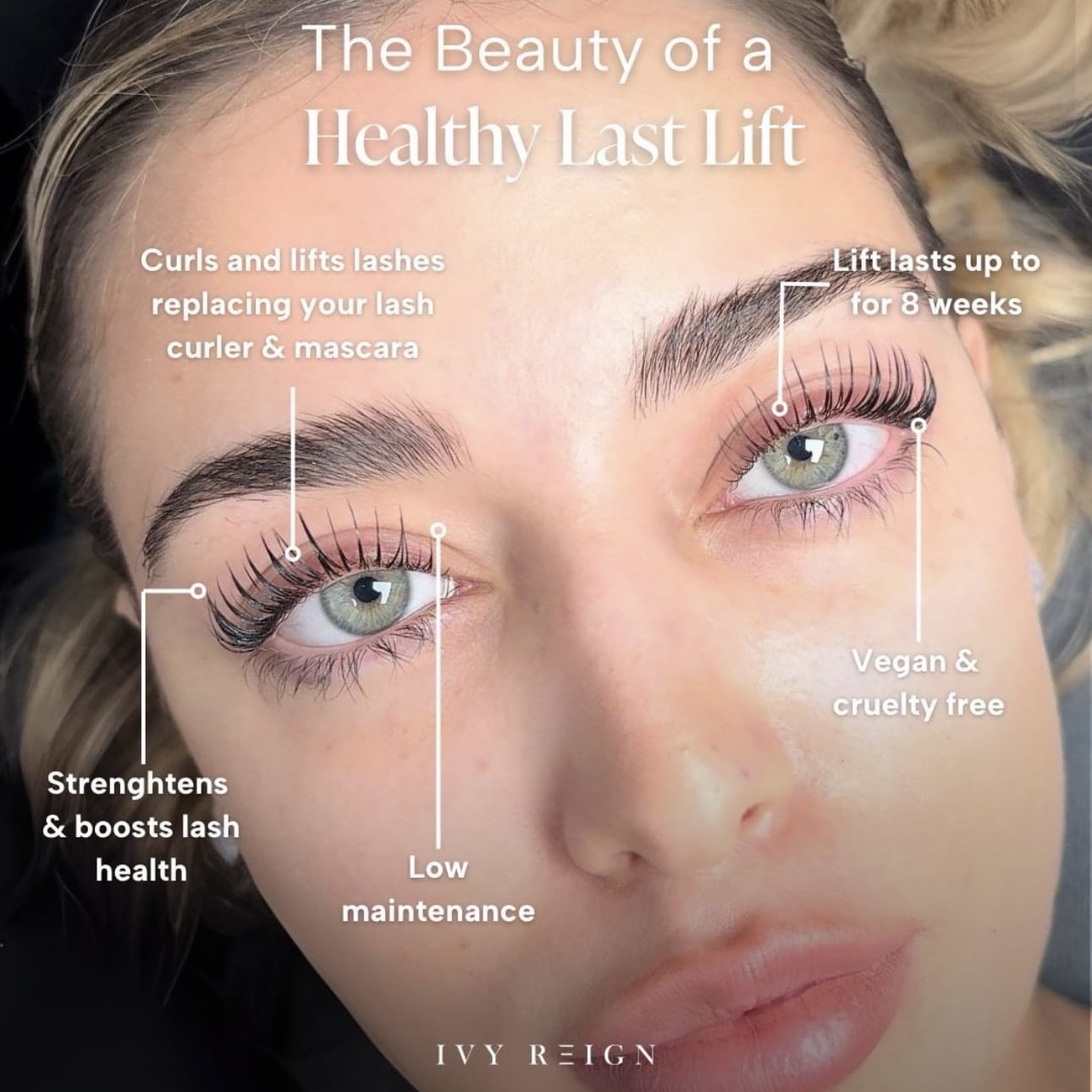 Natural lash tint and lift